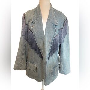 Women's Denim Fringe Jacket